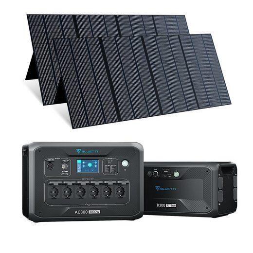 Generatore solare BLUETTI 3072Wh/3000W AC300+B300+2 PV350 per uso domestico