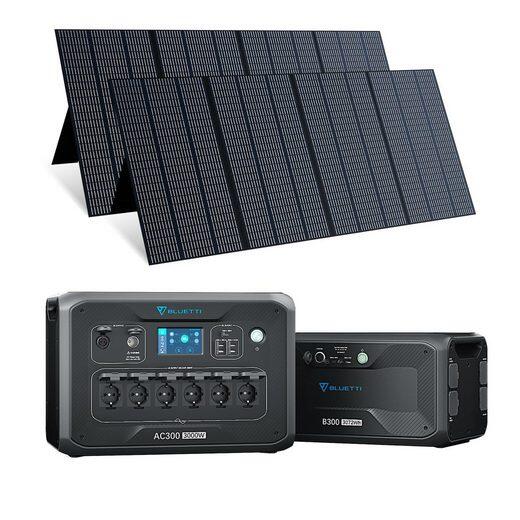 Gerador Solar Bluetti 3072Wh/3000W AC300+B300+2 PV350 painéis solares domésticos