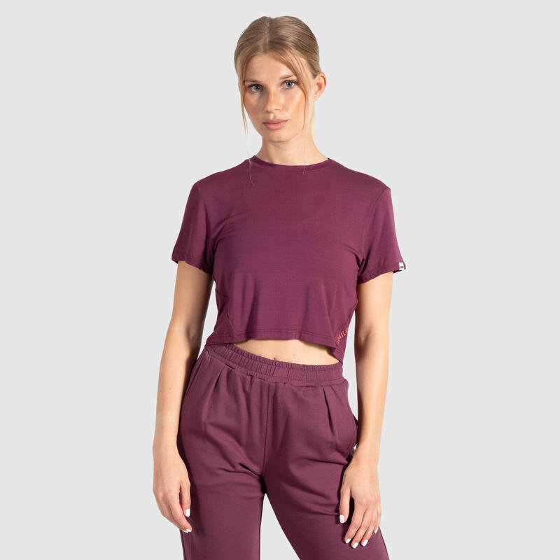 Damen Crop Shirt Althea Violett für Sport & Freizeit