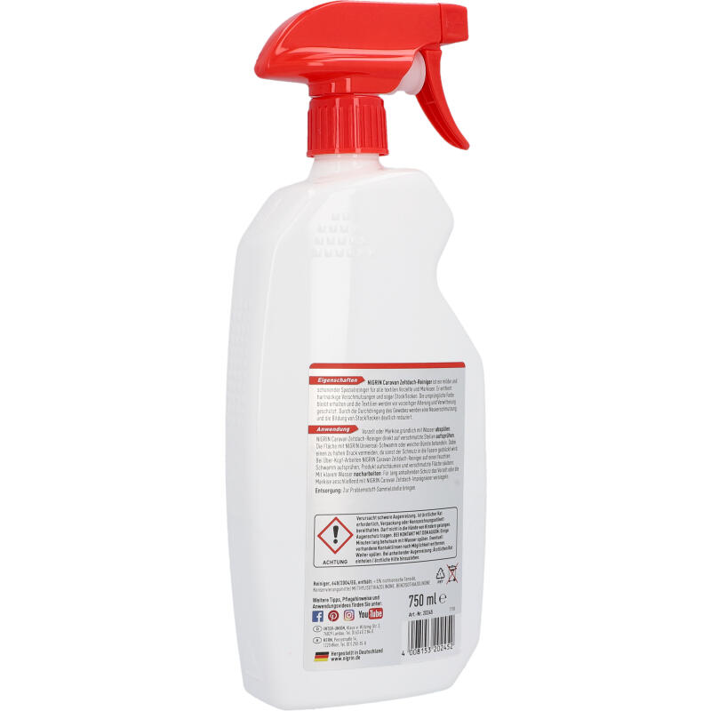 NIGRIN CARAVAN Zeltdach-Reiniger schonender Spezialreiniger 750ml 5/7