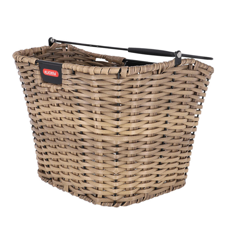 KLICKFIX Panier de vélo avant Structura, 34x25x27cm,roseau/brun