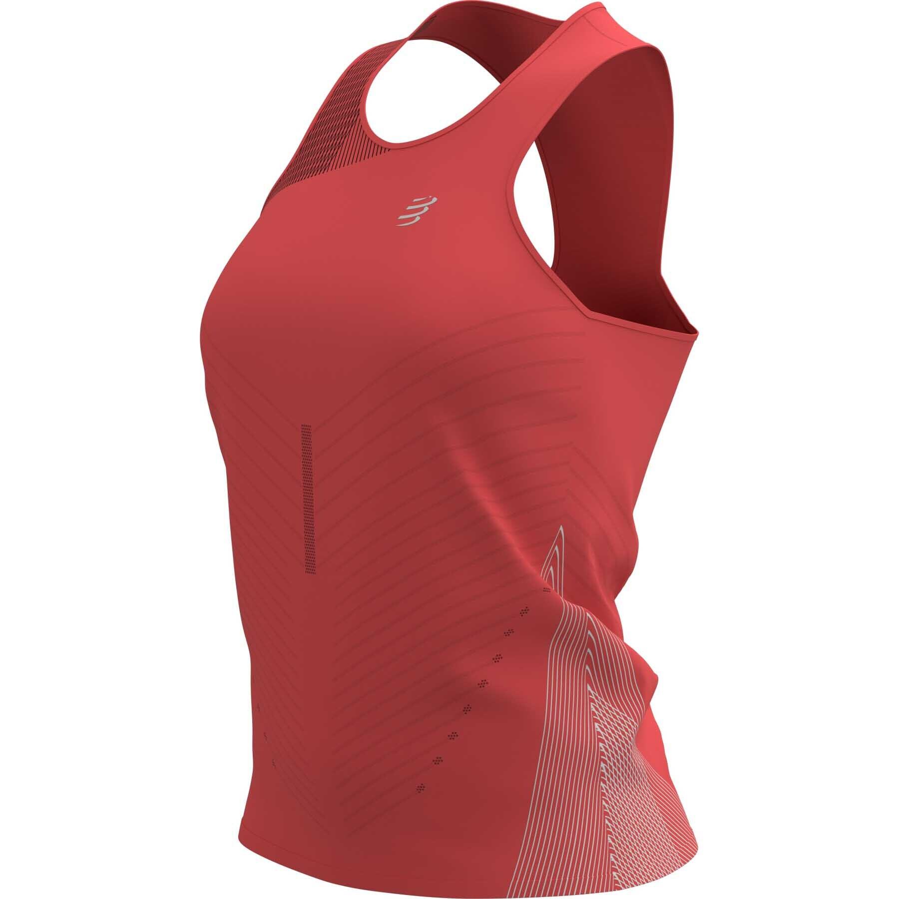 Performance Singlet Woman Compressport débardeur running rouge 3/7