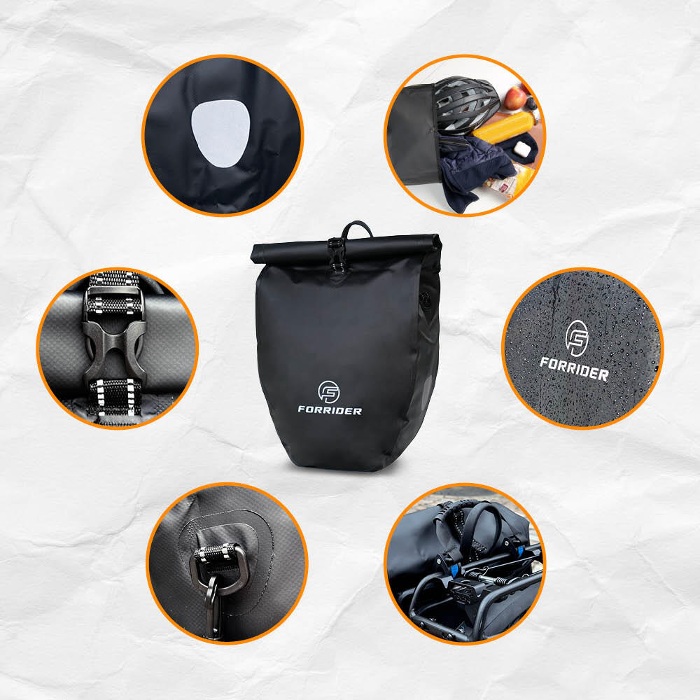 Fahrradtasche Pro 25L-Wasserdichte Gepäckträgertasche mit Schultergurt 4/6
