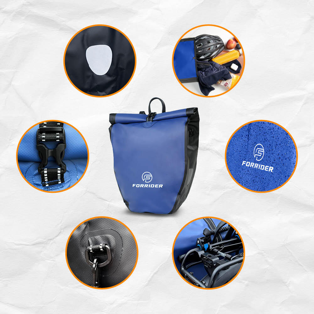 Fahrradtasche Pro 25L-Wasserdichte Gepäckträgertasche mit Schultergurt 4/6