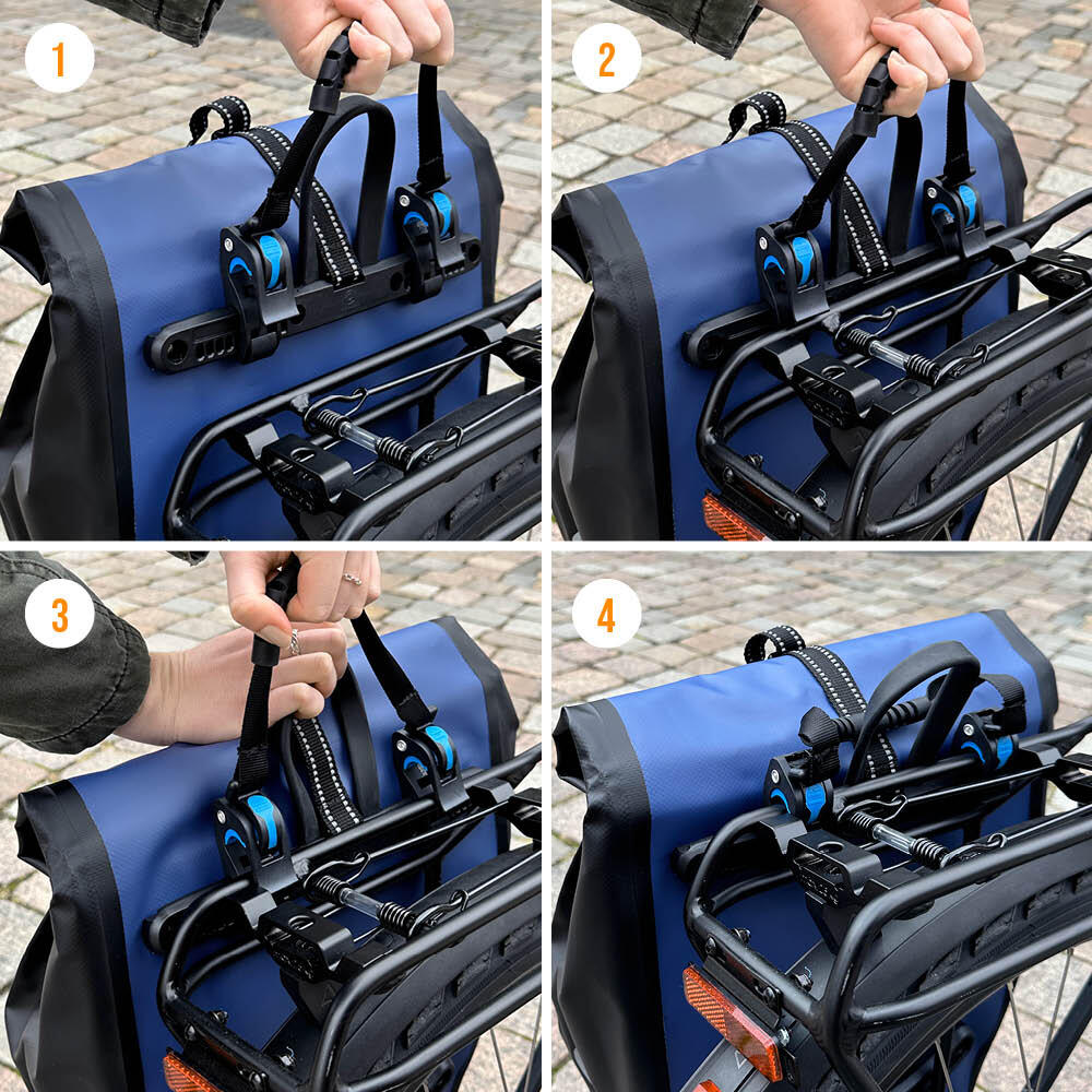 Fahrradtasche Pro 25L-Wasserdichte Gepäckträgertasche mit Schultergurt 3/6