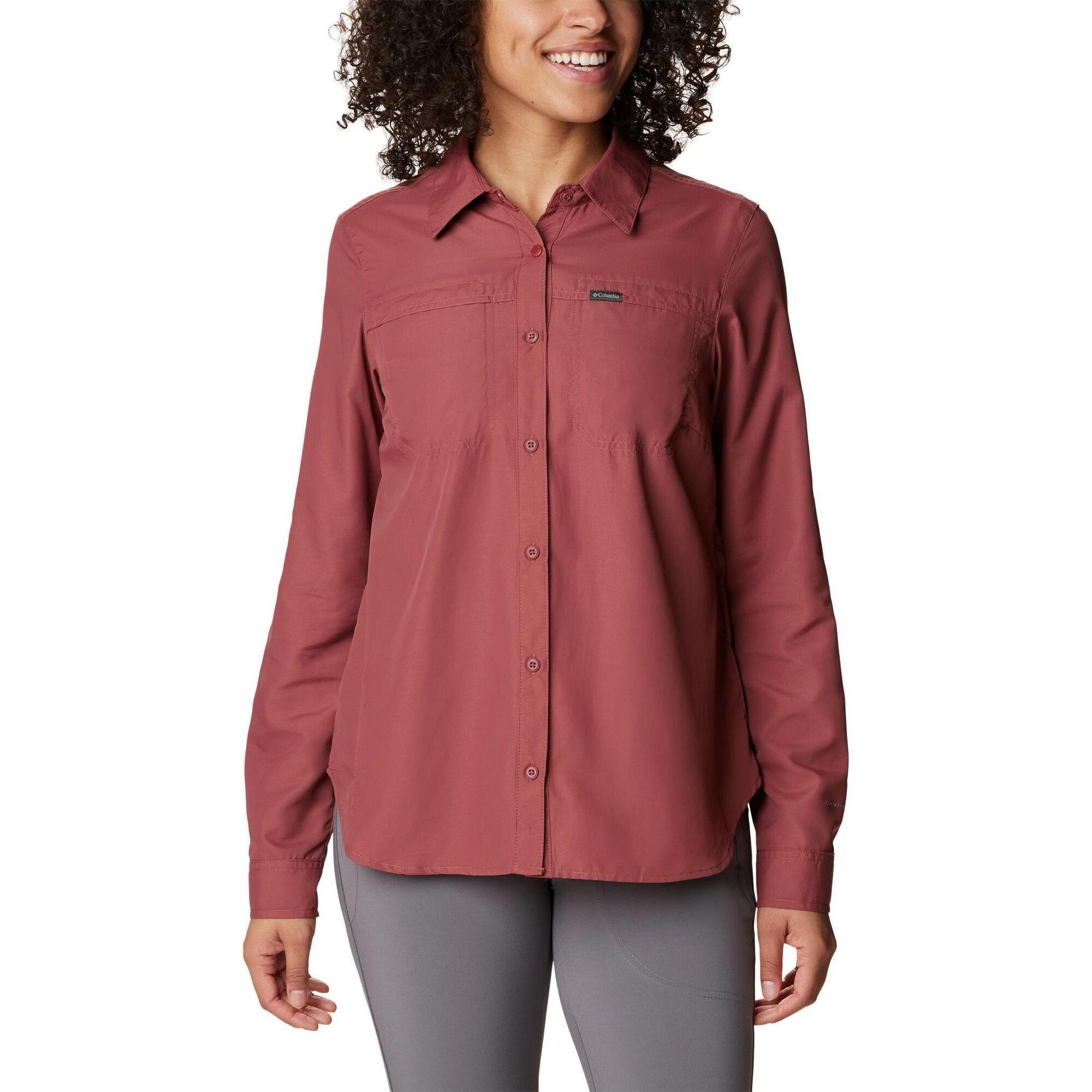 Columbia - Chemise De Randonnée Pour Femmes Silver Ridge 3.0 - T-shirt Manches Longues - Rouge - S - Decathlon