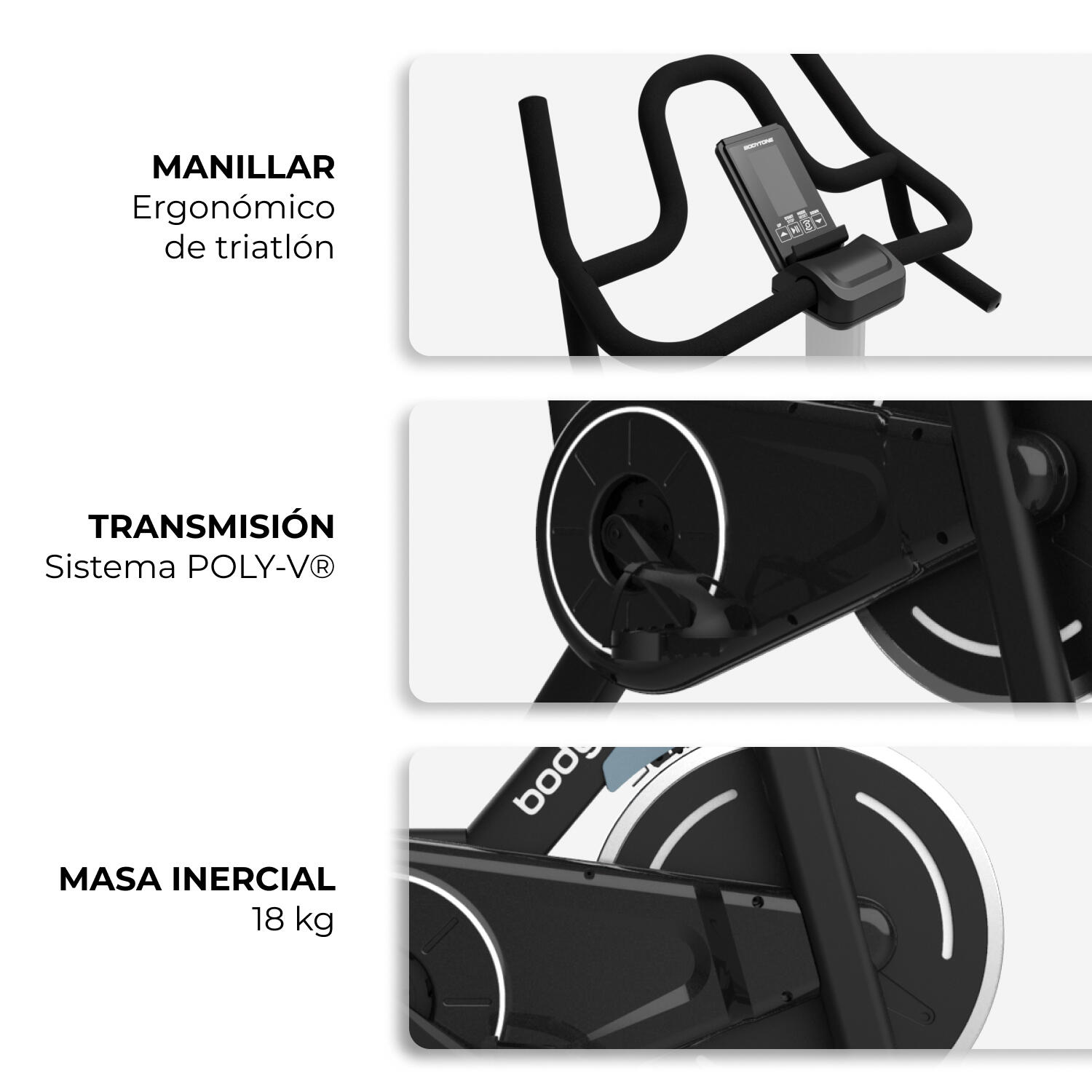 Bicicleta Estática ciclo indoor DS25+ Bodytone con Conectividad Apps 5/7