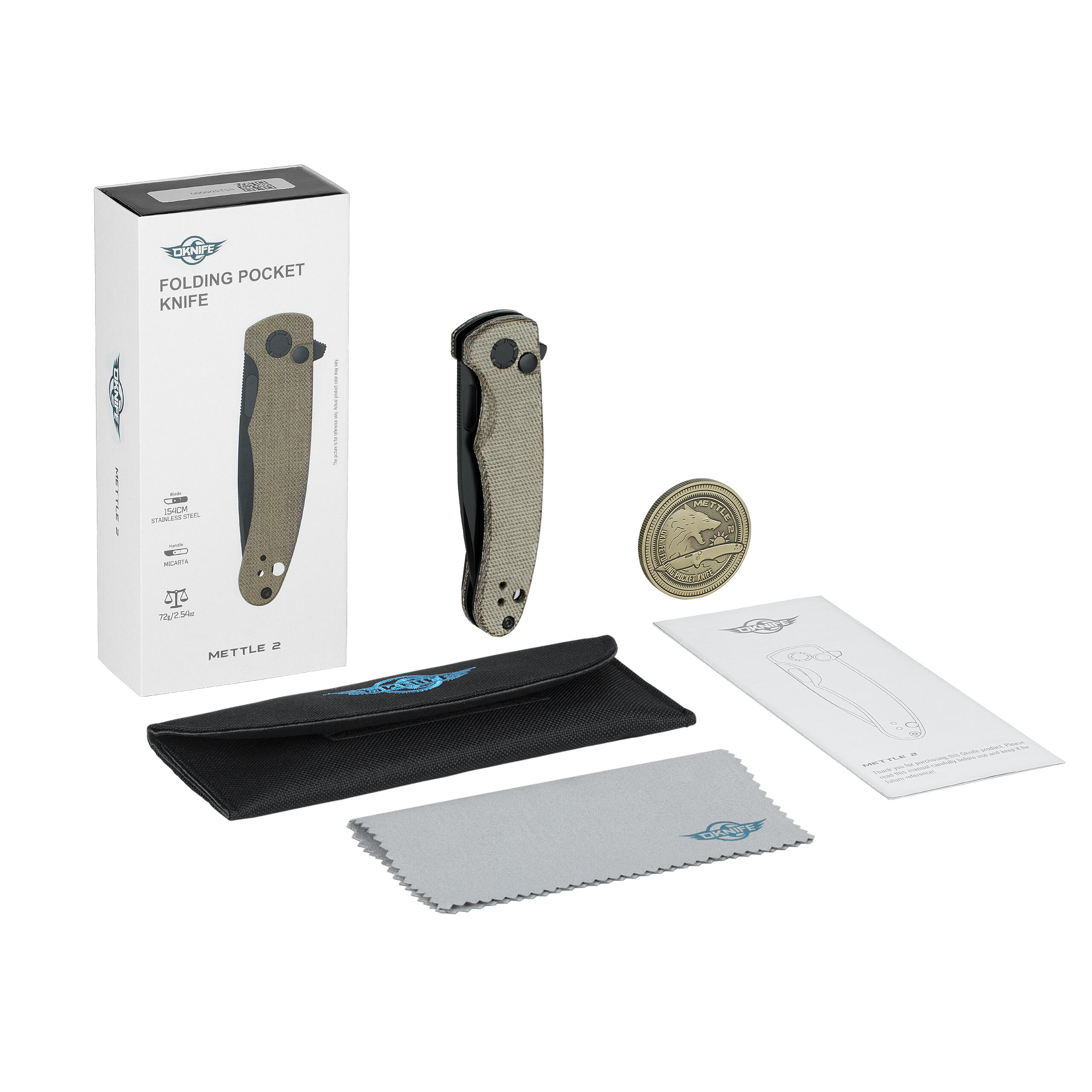 Navaja de acero inoxidable Mettle 2 Micarta OD Green Oknife 4/4