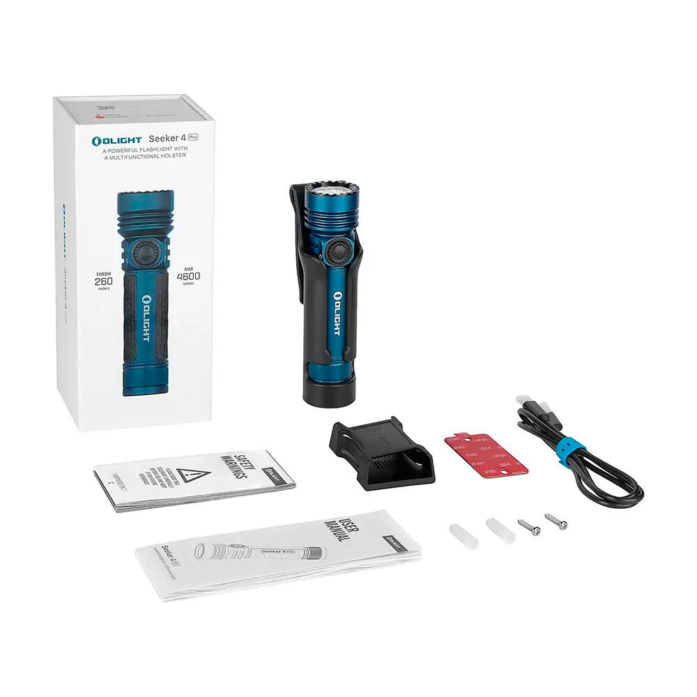 Linterna LED de mano Seeker 4 Pro 4.600 lum Olight Azul Medianoche CW 3/8