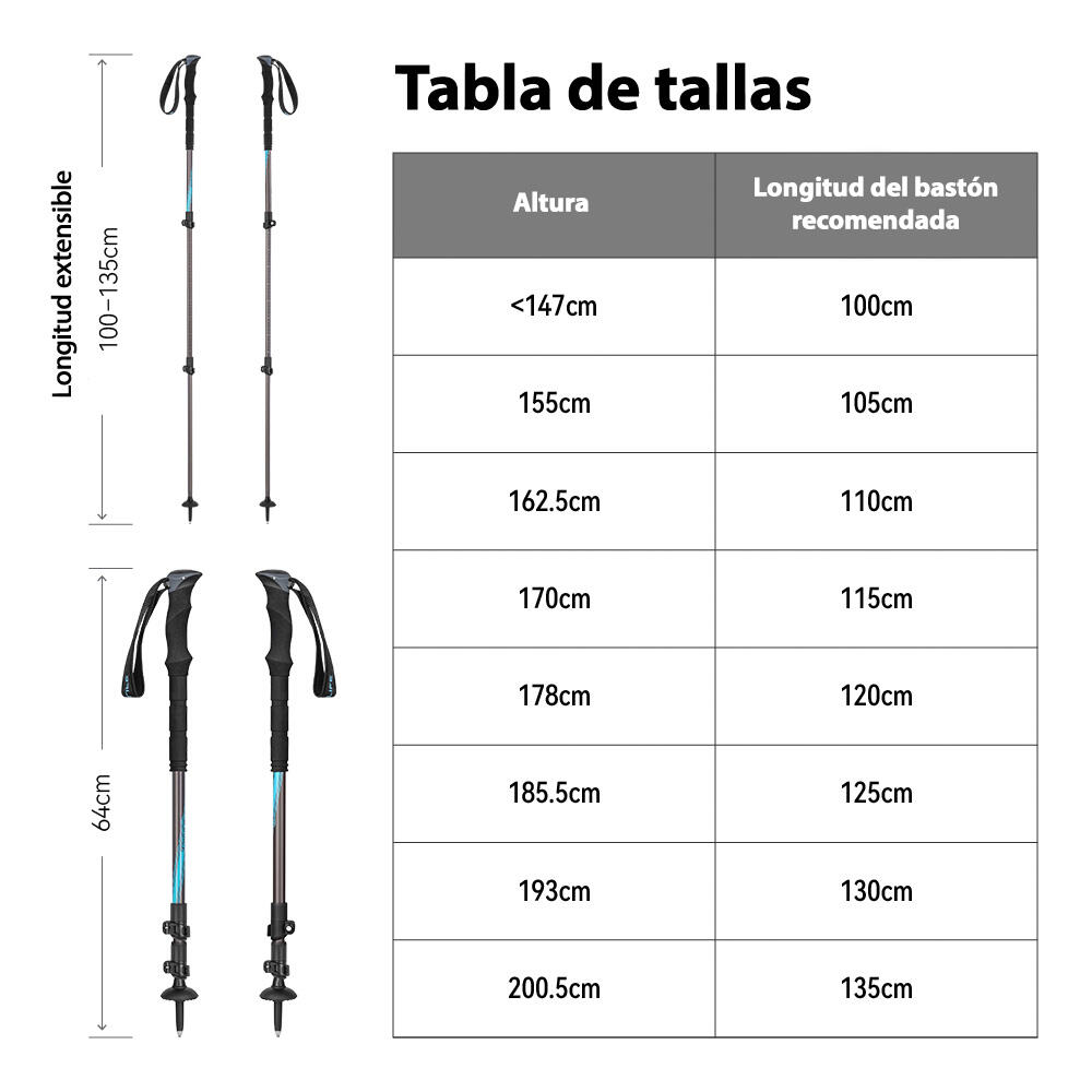 Bastones de senderismo extensibles Trekpal T3 Trekking Olife Olight 6/6