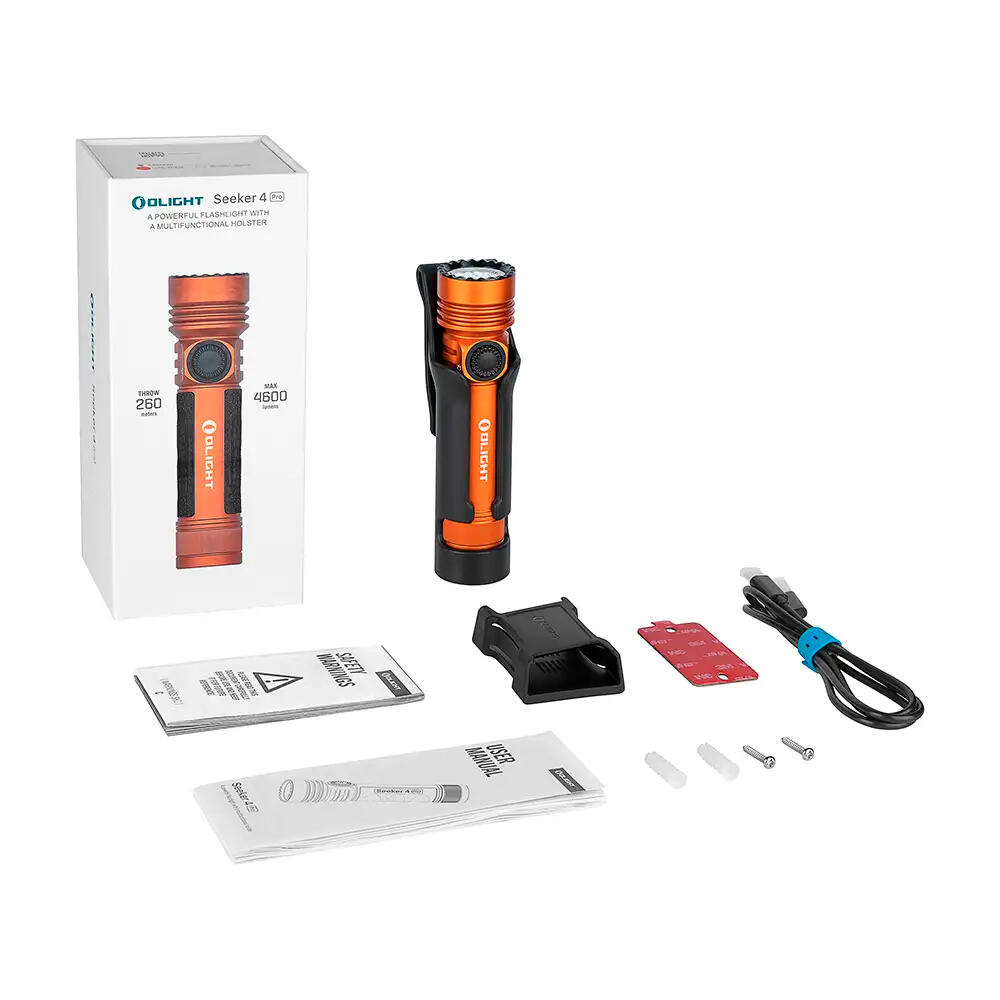 Linterna LED de mano Seeker 4 Pro 4.600 lum Olight Naranja CW 3/4