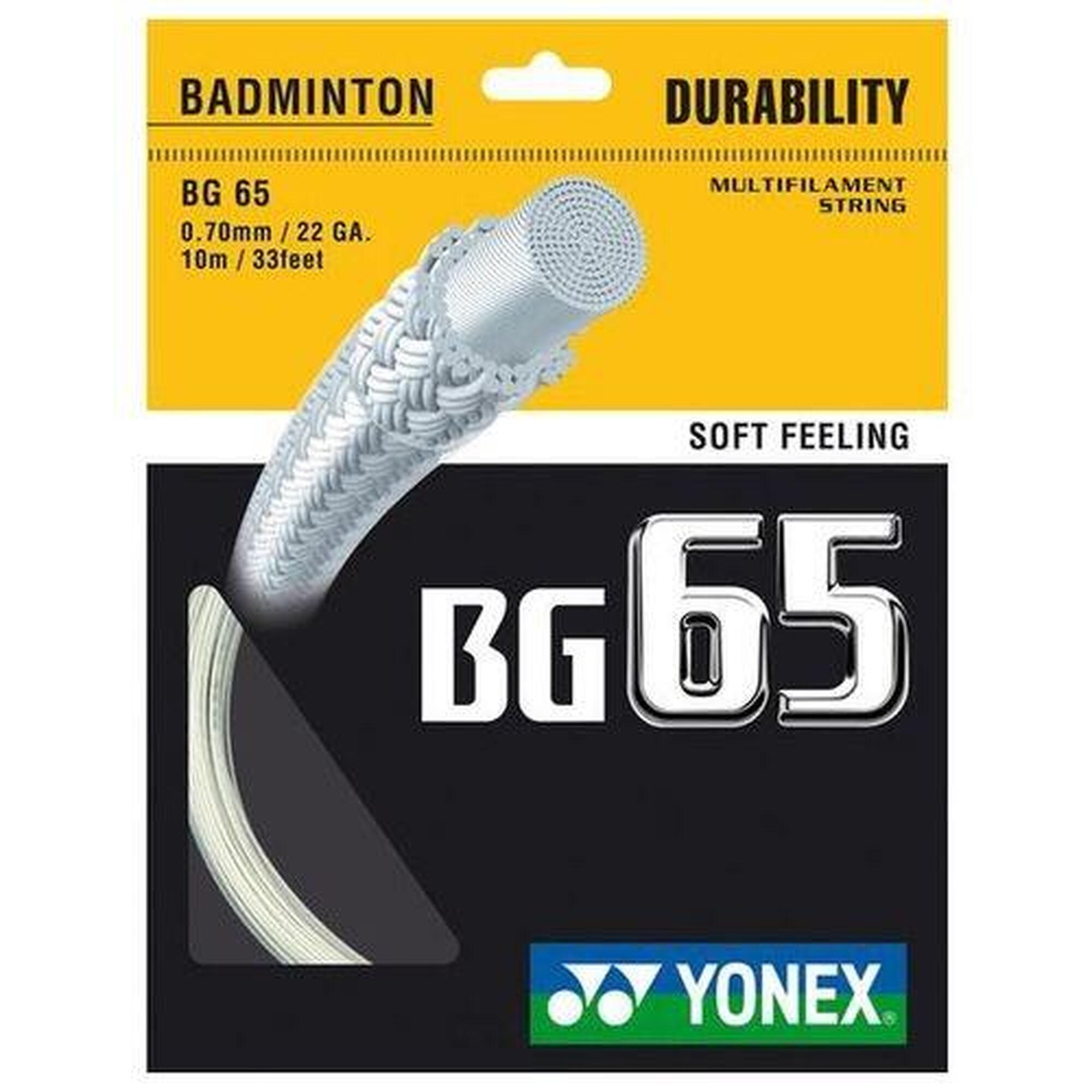 Yonex - Cordage De Badminton Yonex Bg 65 Set - Cordage Raquette - Blanc - Taille Unique - Decathlon