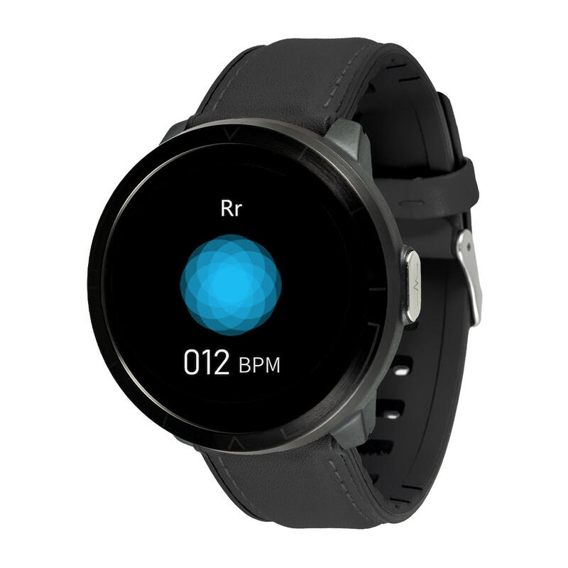 Smartwatch sportowy unisex Watchmark WM18 czarny skórzany