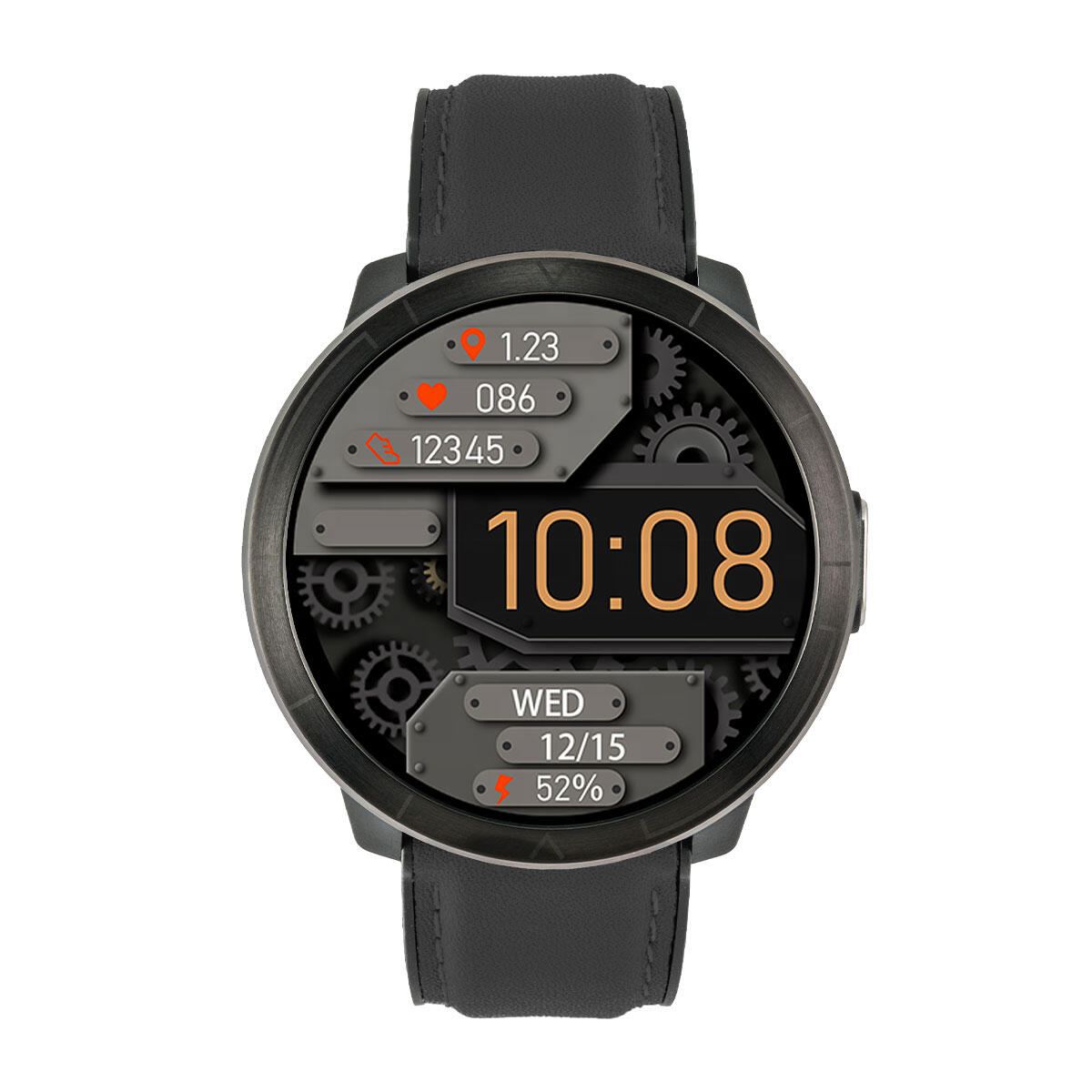 Reloj inteligente smartwatch Multideporte Watchmark WM18 de piel negra 2/5