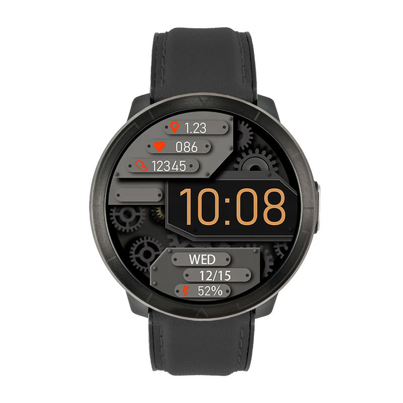 Reloj inteligente smartwatch Multideporte Watchmark WM18 de piel negra
