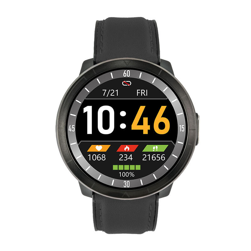 Ceas Smartwatch sport unisex Watchmark WM18 piele neagră