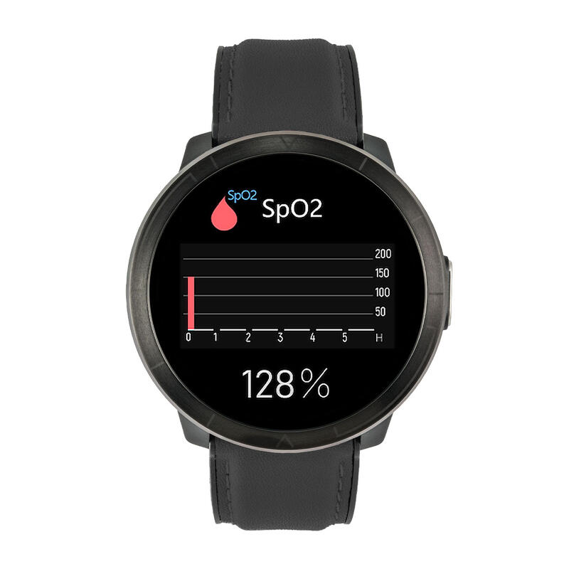 Smartwatch sportowy unisex Watchmark WM18 czarny skórzany