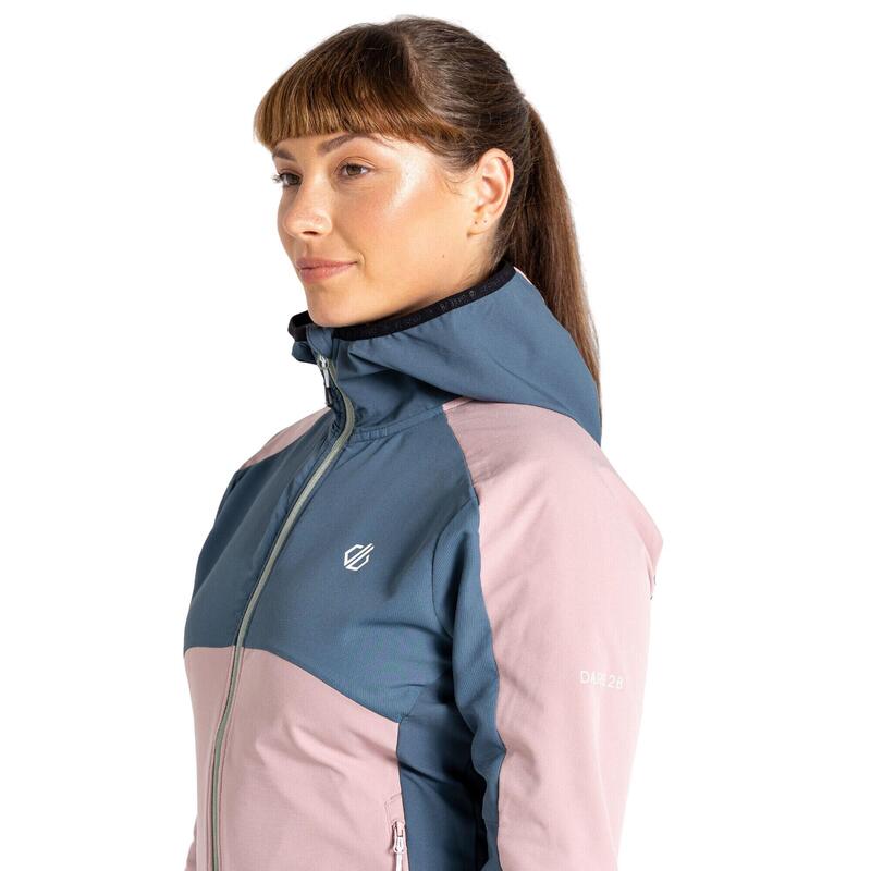 Giacca Soft Shell Con Cappuccio Donna Dare 2B Avidly Rosa Scuro Orione Grigio