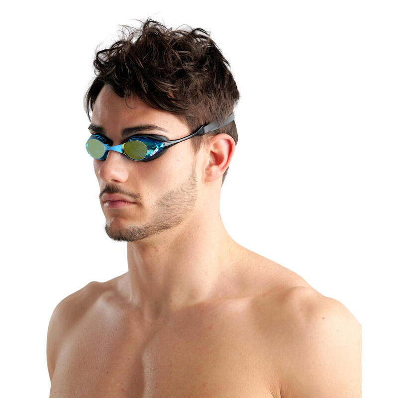 Arena Zwembril Cobra Original Swipe Mirror Aqua/Zwart