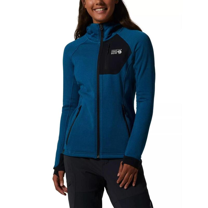 Sweter polarowy Polartec Power Grid Full Zip Hoody - niebieski