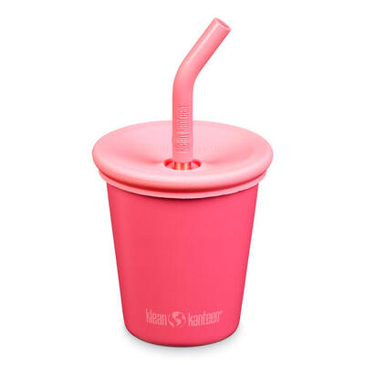 Kid steel cup rietje drinkbeker roestvrij staal 296 ml