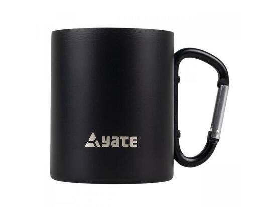 Mug Yate 300 ml acier inox double paroi noir avec mousqueton