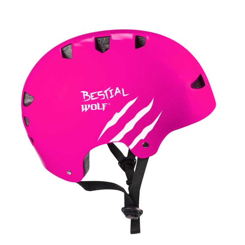 Casco universal unisex Bestial Wolf Skullfuchsiab Fuchsia