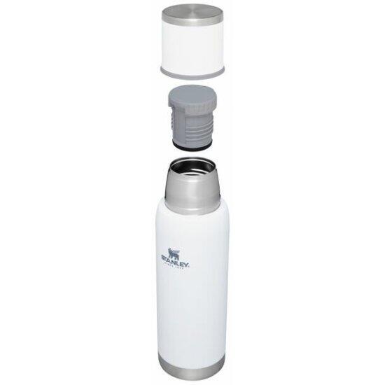 Stanley Trigger Action - Taza de viaje de 0.47 L, color blanco polar,  mantiene el calor durante 7 horas, termo de acero inoxidable sin BPA para