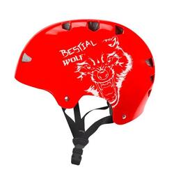 Universele unisex helm Bestial Wolf Skullredb rood