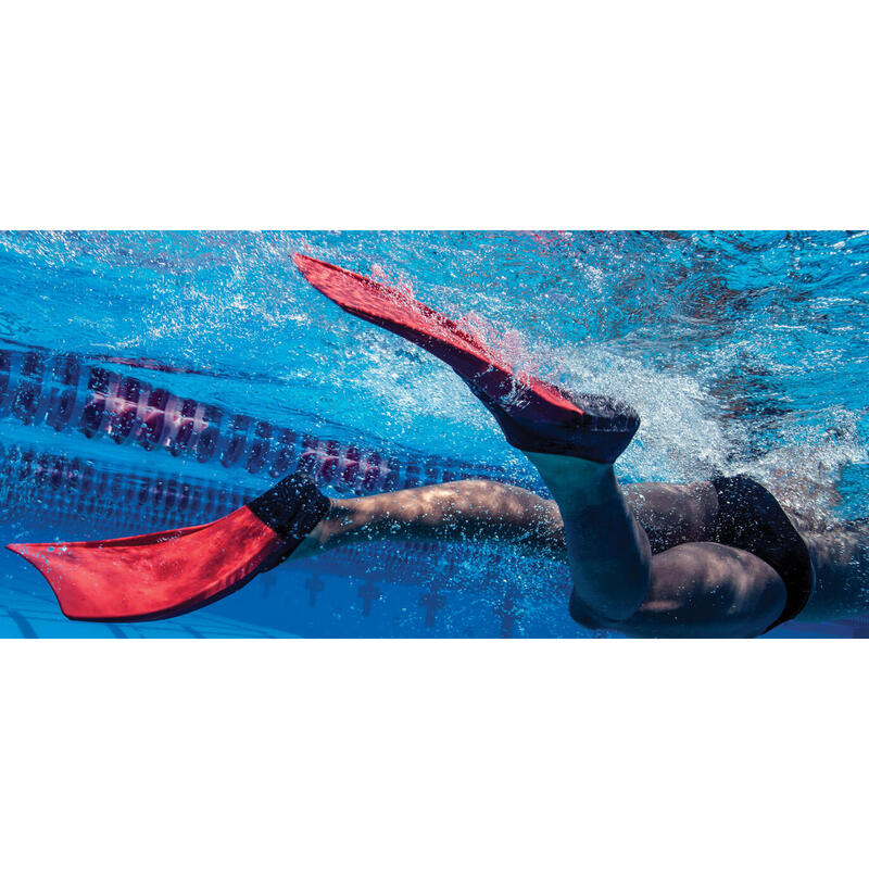 Aleta de pala larga para Natación Finis Floating Fins Azul-Rojo