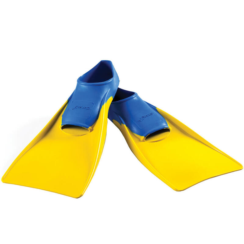 Aletas flotantes de pala larga para Natación Finis Floating Fins Amarillo-Azul