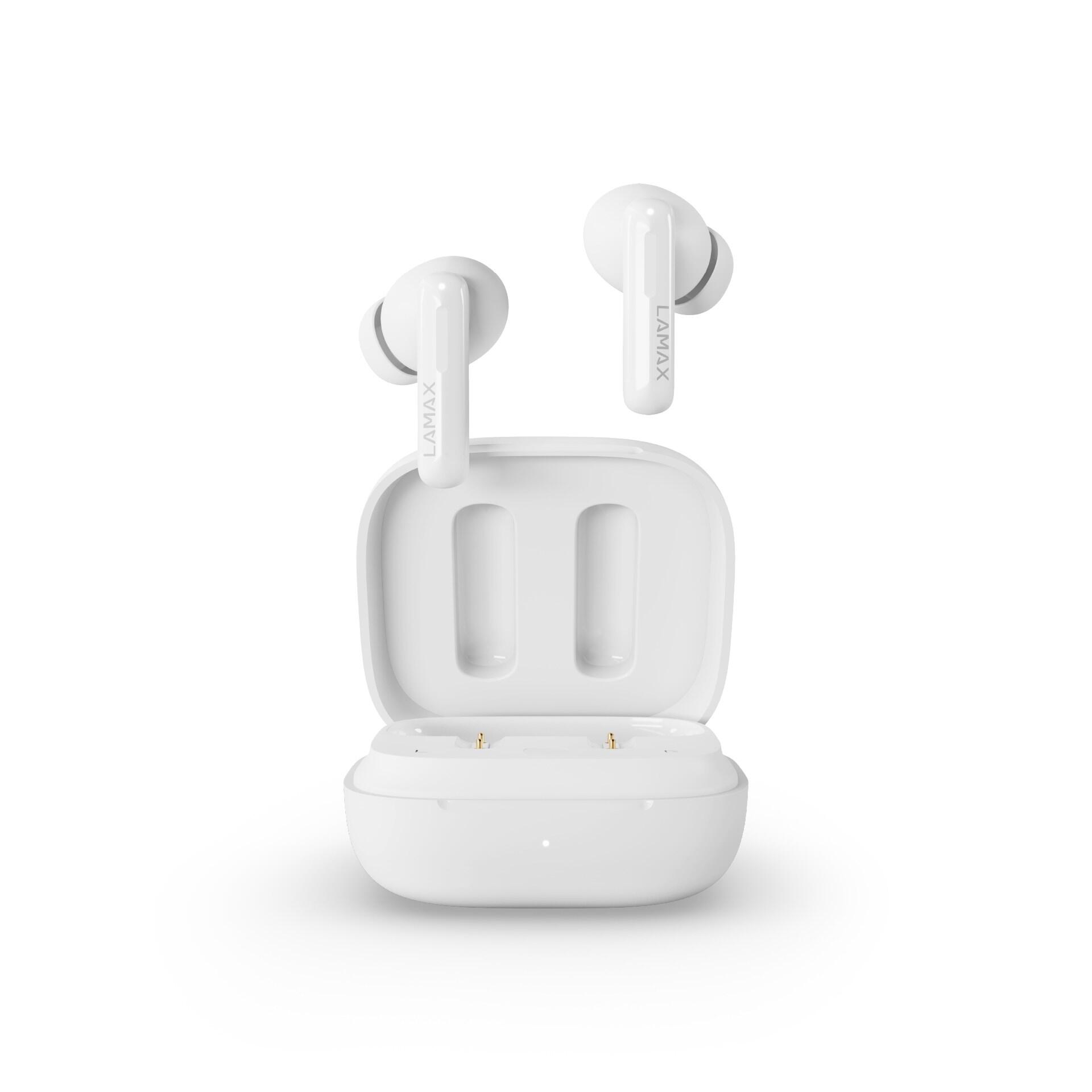 LAMAX Clips1 Plus White True Wireless sluchátka, aktivní potlačení hluku (ANC)