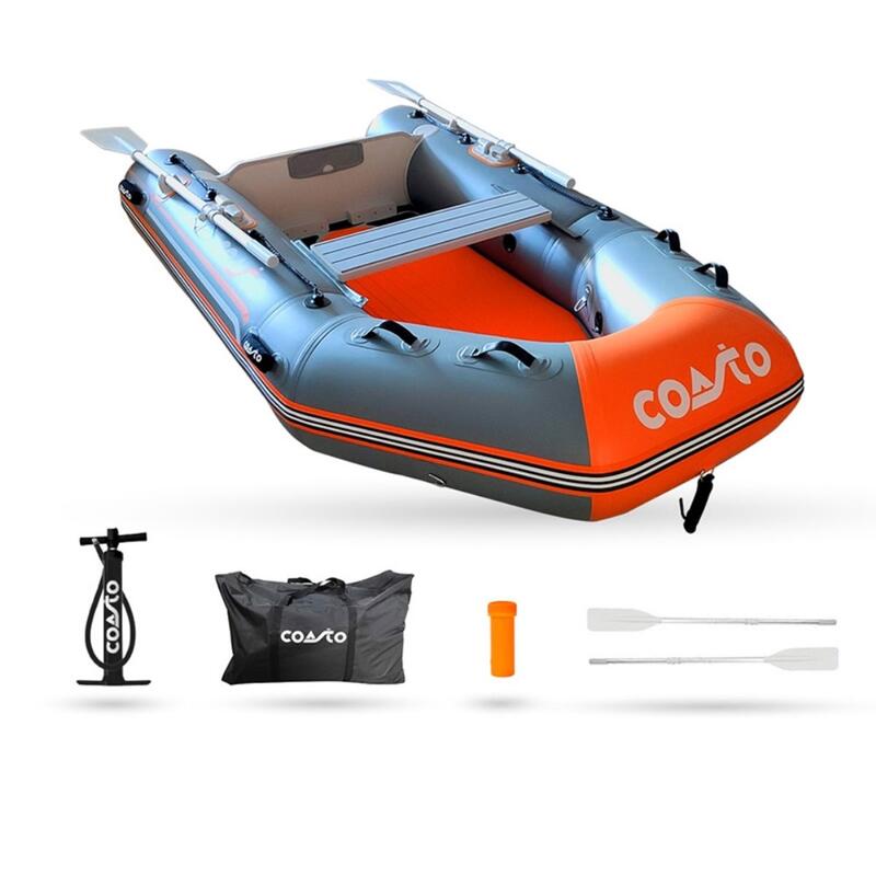 Łódka pneumatyczna DS 230 Dropstitch 230x140cm Szary/Pomarańczowy Max 350kg/4KM