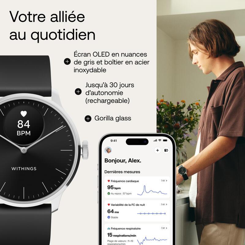 Relógio Withings ScanWatch Light 37mm preto