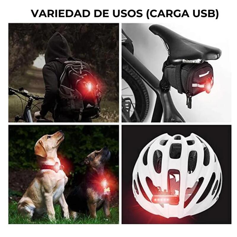 Feu avant vélo LED 1200 lumens + feu arrière USB