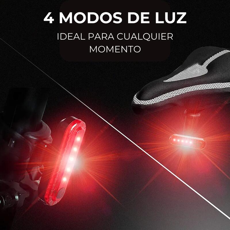 Luz de bicicleta delantera 1200 lúmenes + luz trasera USB