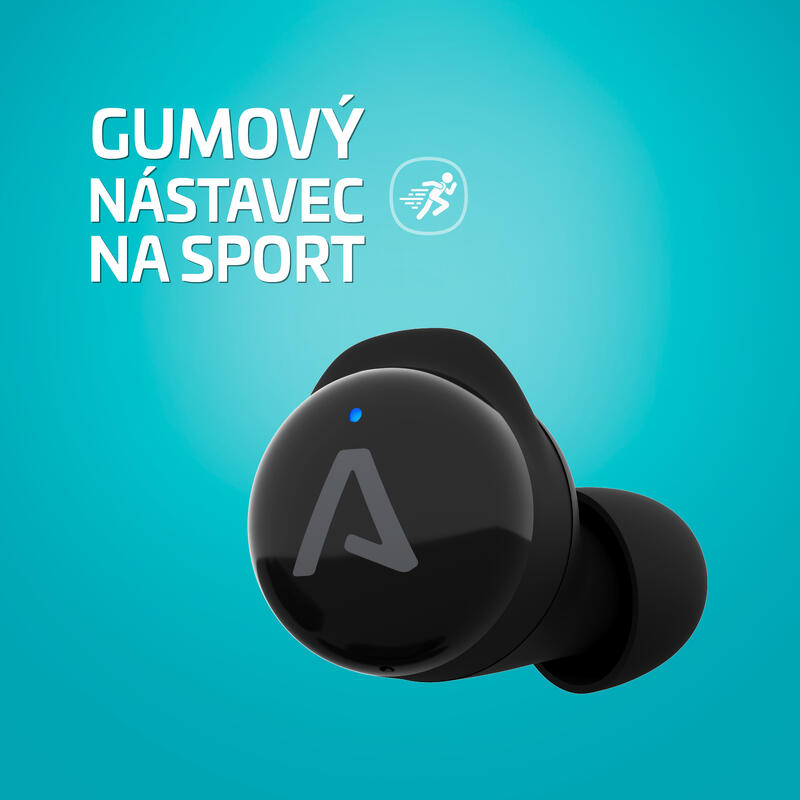 Dots3 True Wireless sluchátka, celková výdrž 40h, gumový nástavec na sport