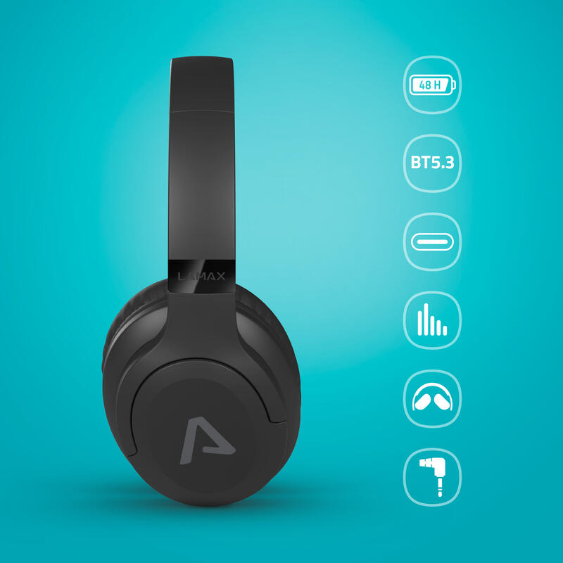 Base2 Bezdrátové sluchátka, výdrž až 48h, Bluetooth 5.3, podpora Android a iOS