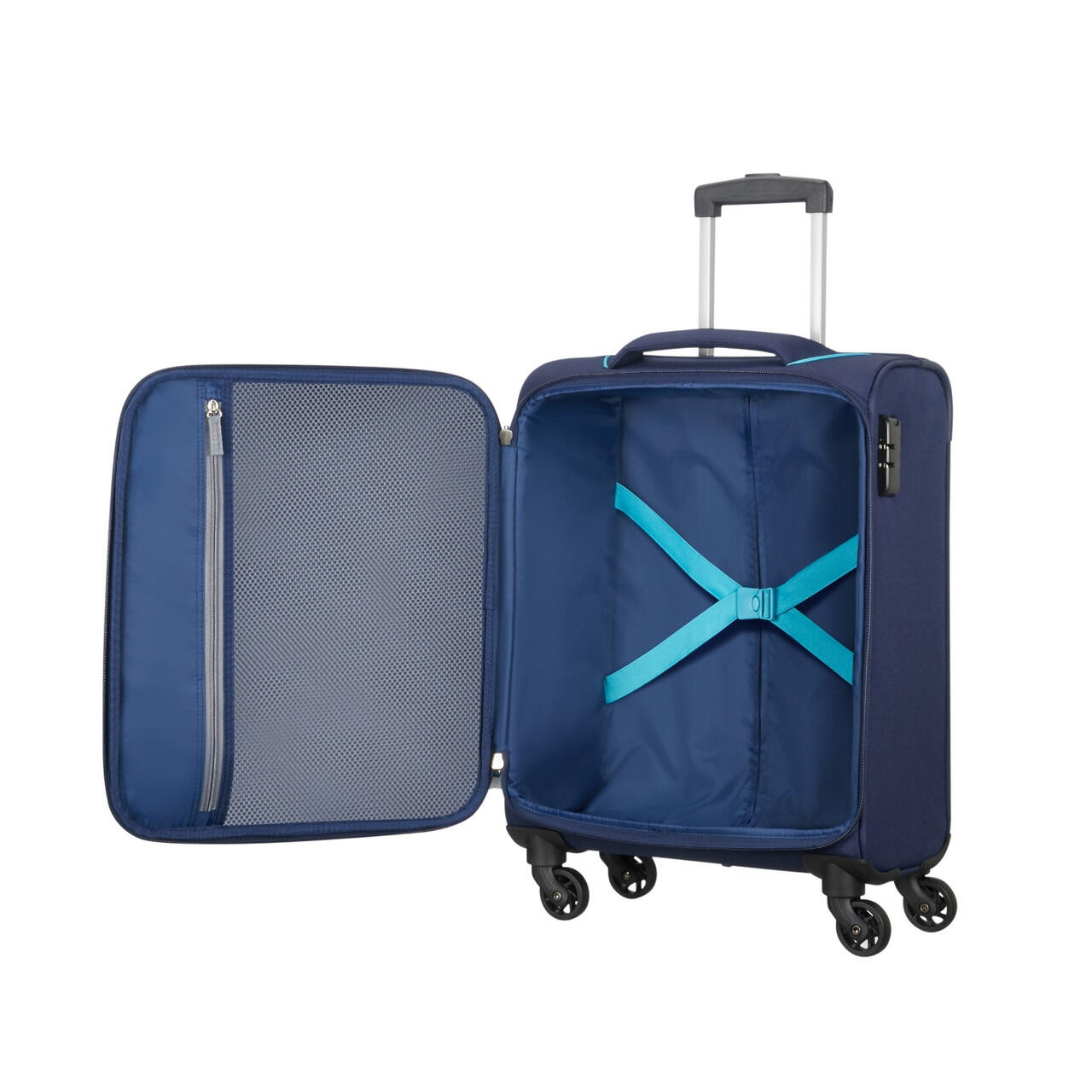 Holiday Heat 4 Wheel Cabin Suitcase - 55cm - Navy 4/7