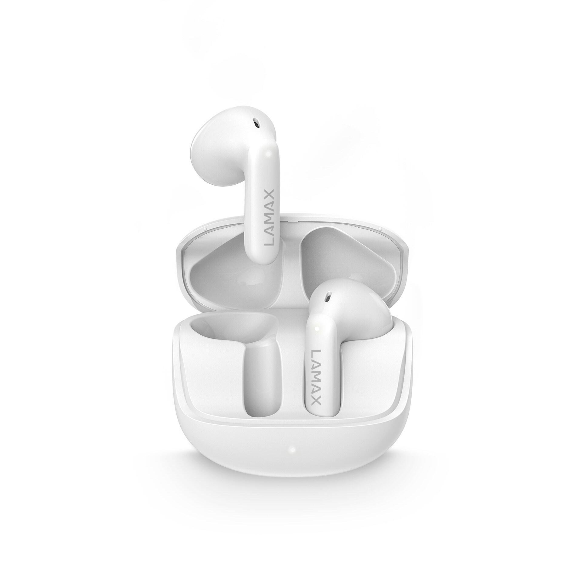 LAMAX Tones1 White Bezdrátová Bluetooth sluchátka, výdrž 40h, Bluetooth 5.3