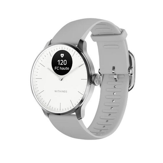 WITHINGS ScanWatch Light - Montre connectée santé cardiovasculaire, 37mm Blanc