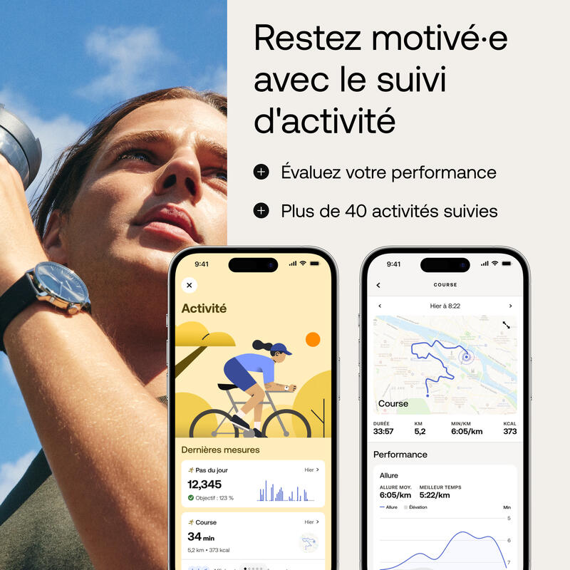 WITHINGS ScanWatch Light - Montre connectée santé cardiovasculaire, 37mm Blanc