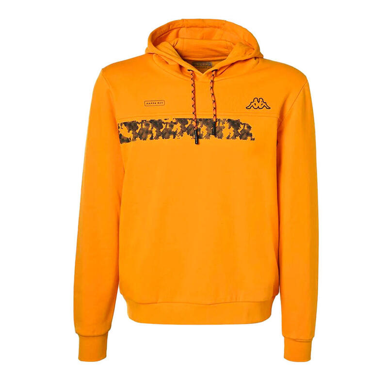 Sudadera Capucha Hombre Kappa Gino Graphik. 341J6KW Orange black