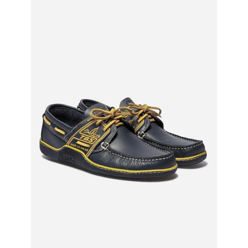 Chaussures bateau Homme - GLOBEK Bleu + Jaune