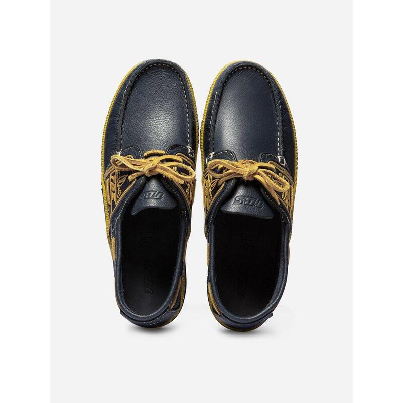 Chaussures bateau Homme - GLOBEK Bleu + Jaune