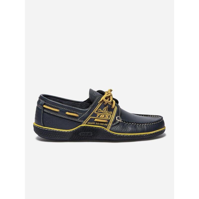 Chaussures bateau Homme - GLOBEK Bleu + Jaune