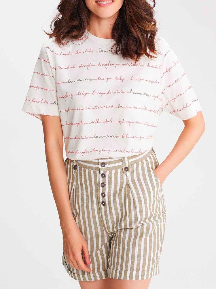 T-shirt manches courtes Femme - MAELYTEE19017 Blanc/ecru 1/5