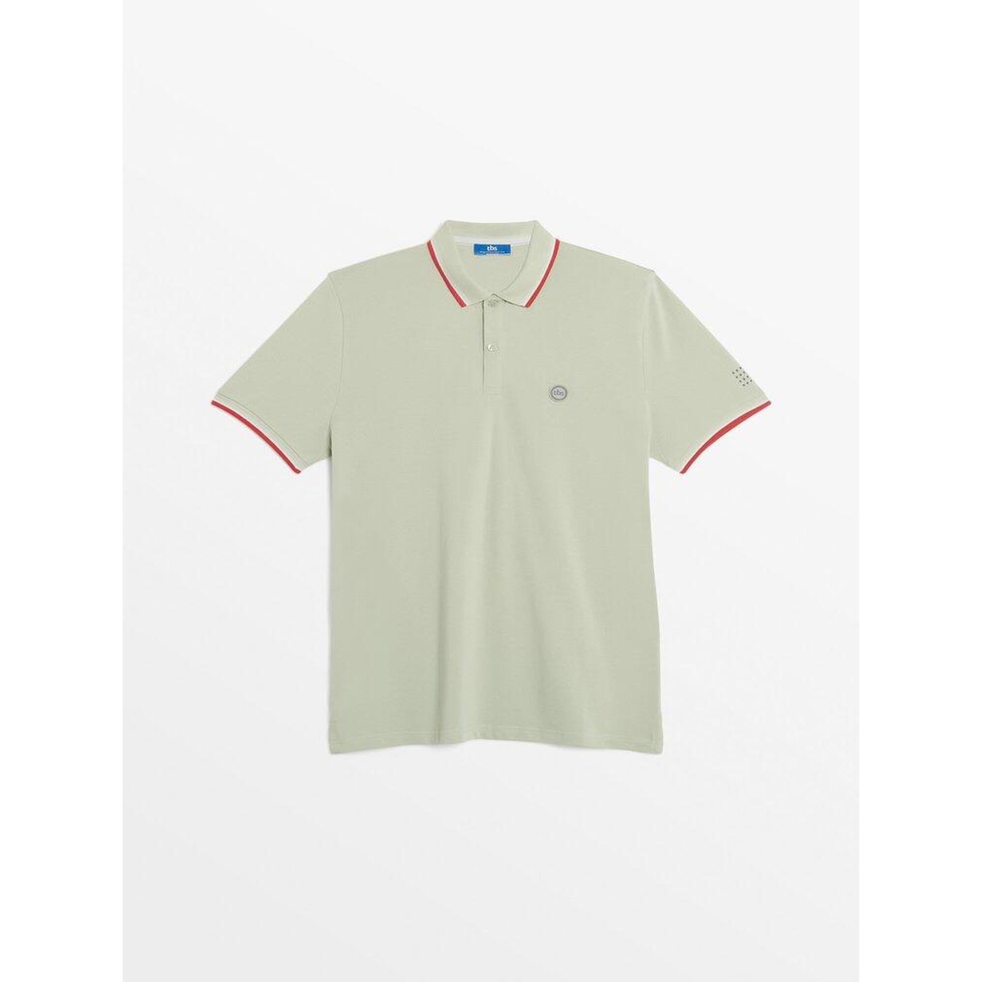 Tbs - Polo Manches Courtes Homme - Yvanepol Argile - Polo Manches Courtes - Beige|vert - M. - Decathlon