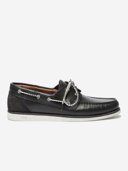 Chaussures bateau Homme - GUYLANN Navy + Blanc