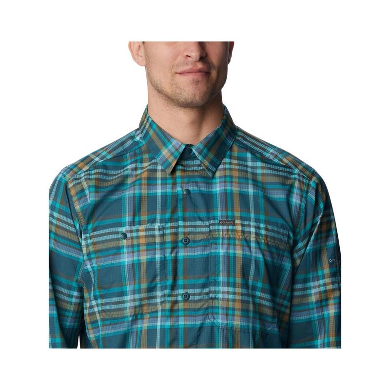Silver Ridge Utility Lite Plaid Long Sleeve Shirt férfi túraing - kék